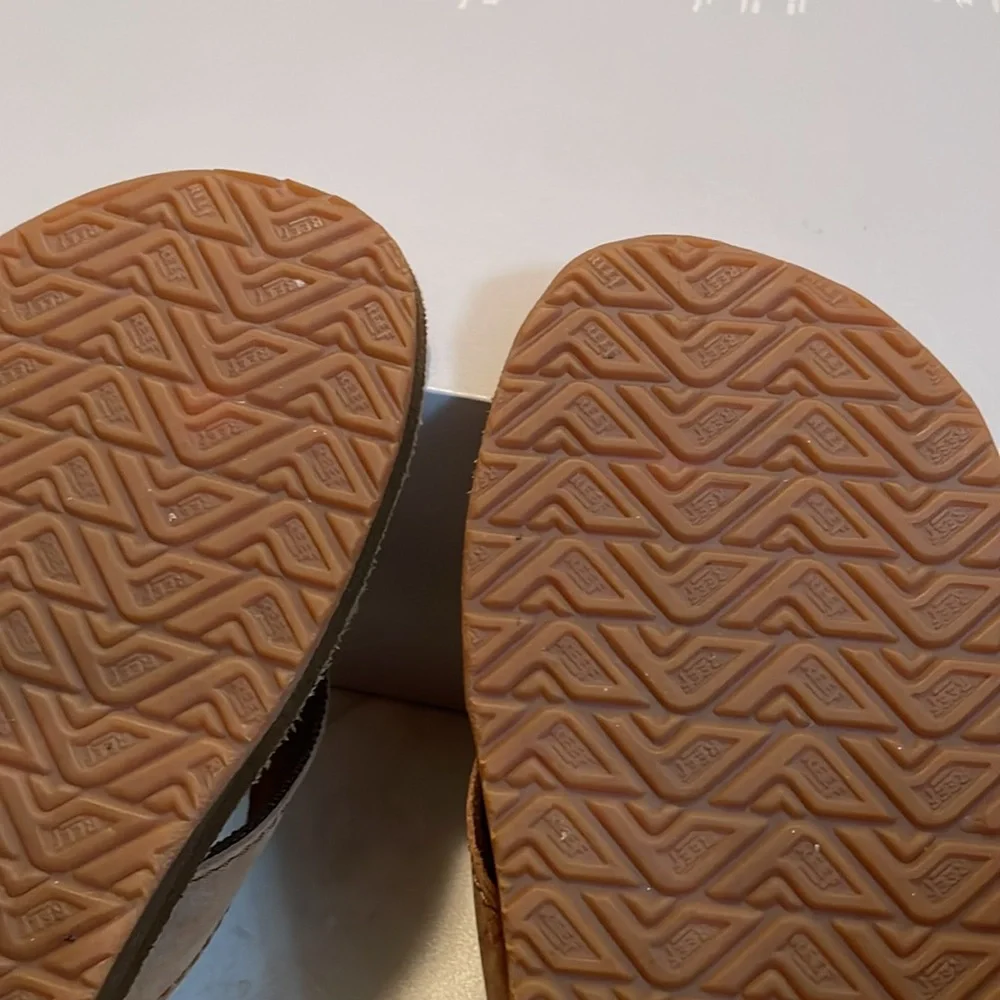 Reef leather smoothy flip flop men’s size 10 - Picture 9 of 11